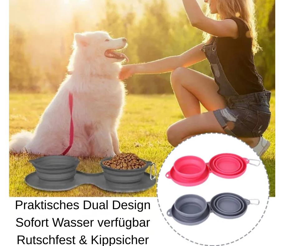 Chester Hundefutter Fressnapf Doppelnapf, faltbar