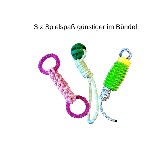 Bundles: 3 unzerstörbare Hundespielzeuge | Stärke, Langlebigkeit & Mehrwert