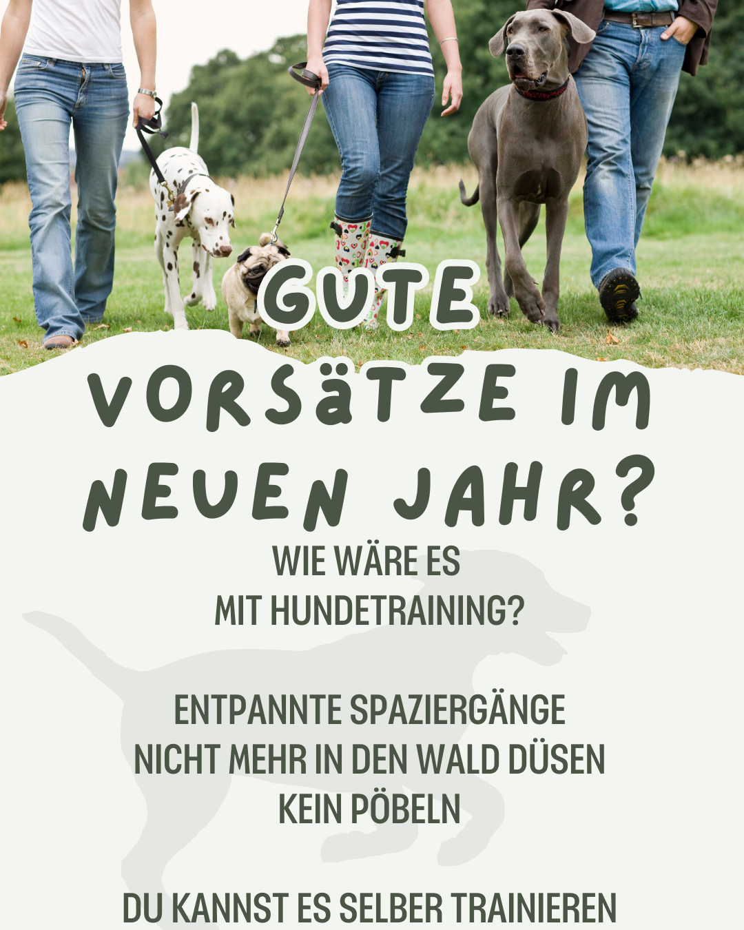 Gute Vorsätze im neuen Jahr - Menschen mit Hunde