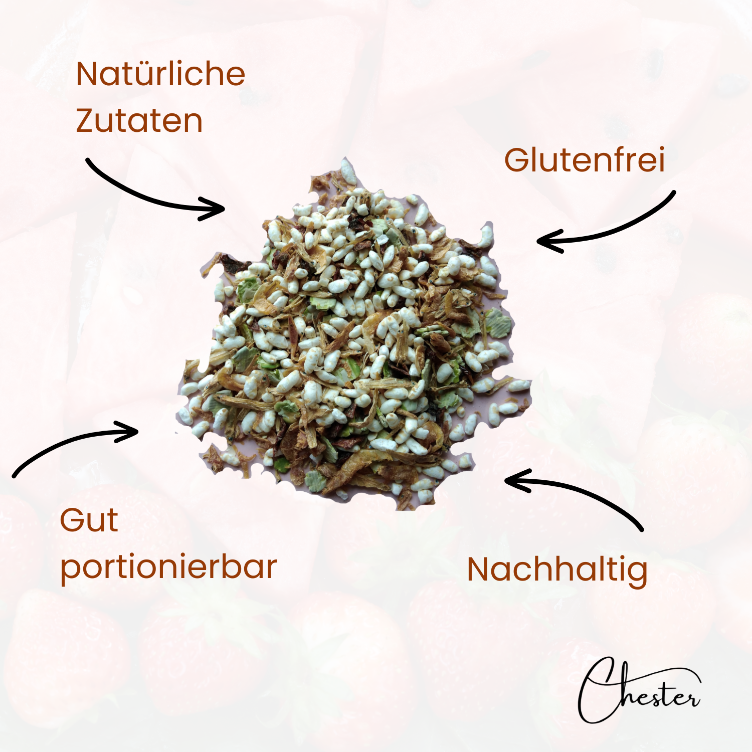 Fischpaella für Hunde Pfeiltext: natürliche Zutaten, Glutenfrei, gut portionierbar, nachhaltig