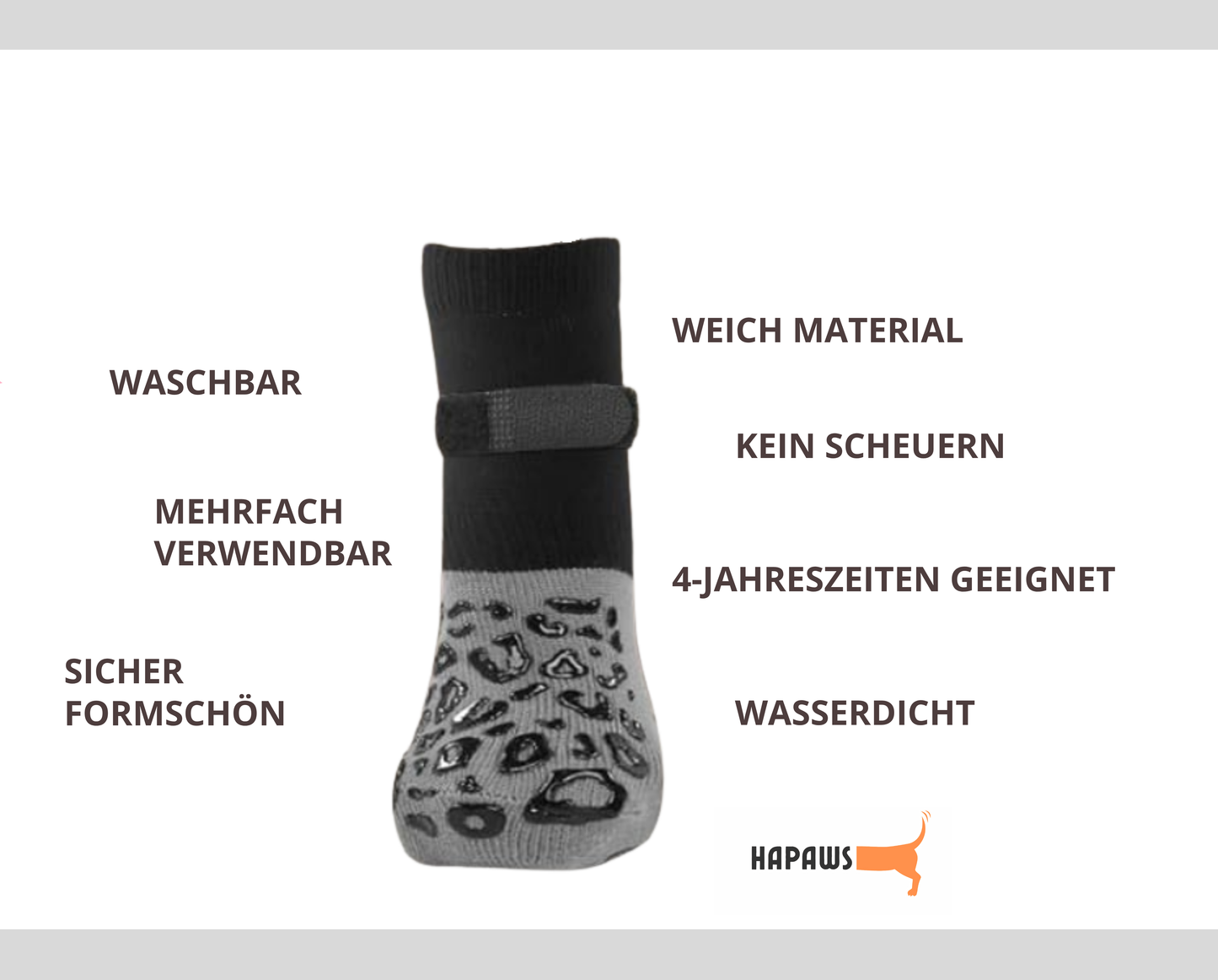 Hundesocken rutschfest und sicher am Bein