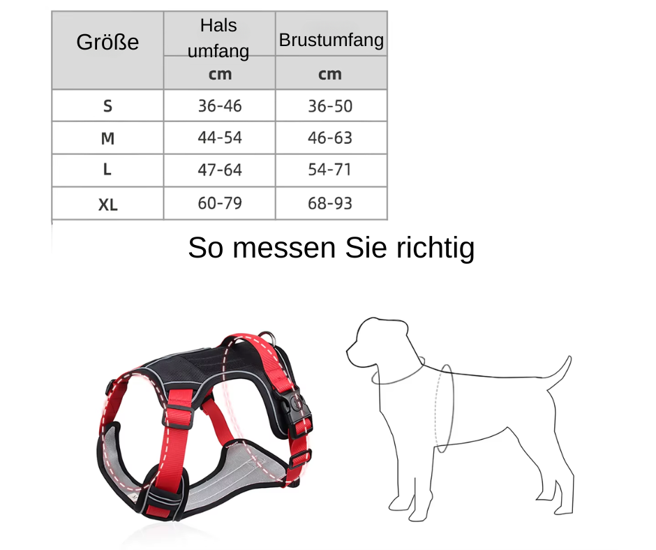 Chester Hundegeschirr sicherer Halt, bequemer Komfort