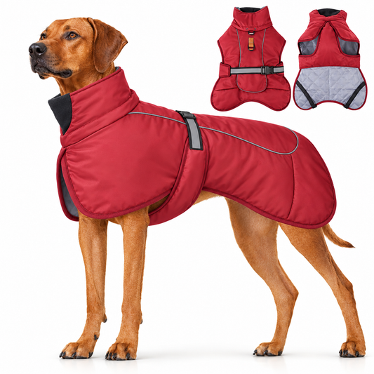 Hundemantel warm für große Hund in Rot