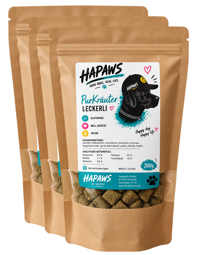 Aktion  -  Kräutersnacks 3x200g und Vegetarische Leckerli 3x200g