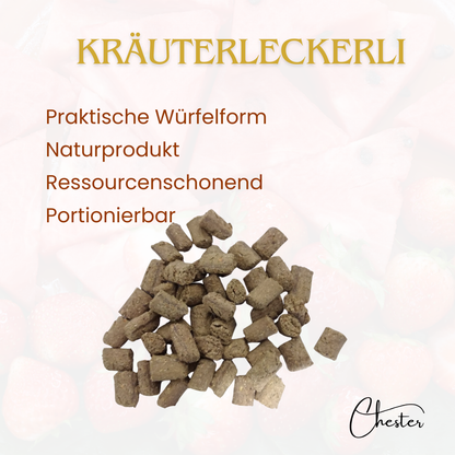 Kräuterleckerli Text: Praktische Würfelform, Naturprodukt, Ressourcenschonend, Portionierbar