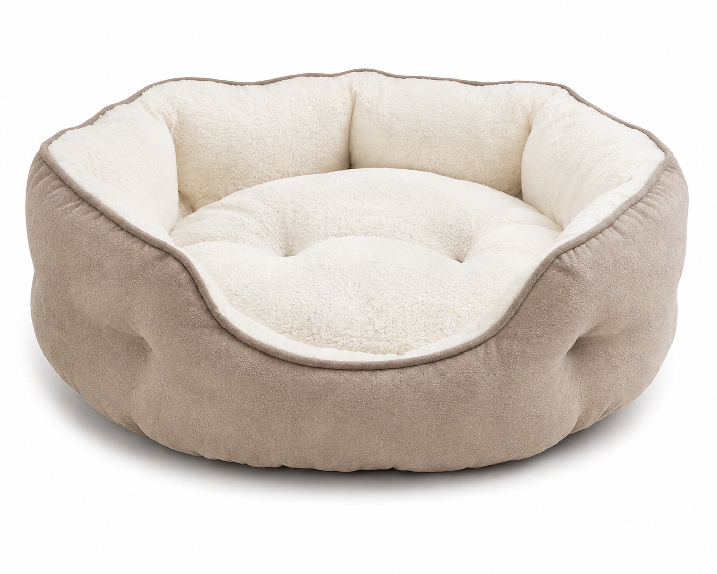 Orthopädisches Hundebett rund beige/creme