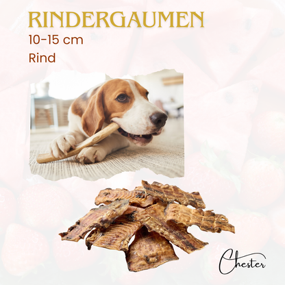 Rinder Gaumen Streifen - 10-15chm Ein Hund kaut darauf