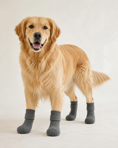 Rutschfeste Socken an Golden Retriver - Hapaws