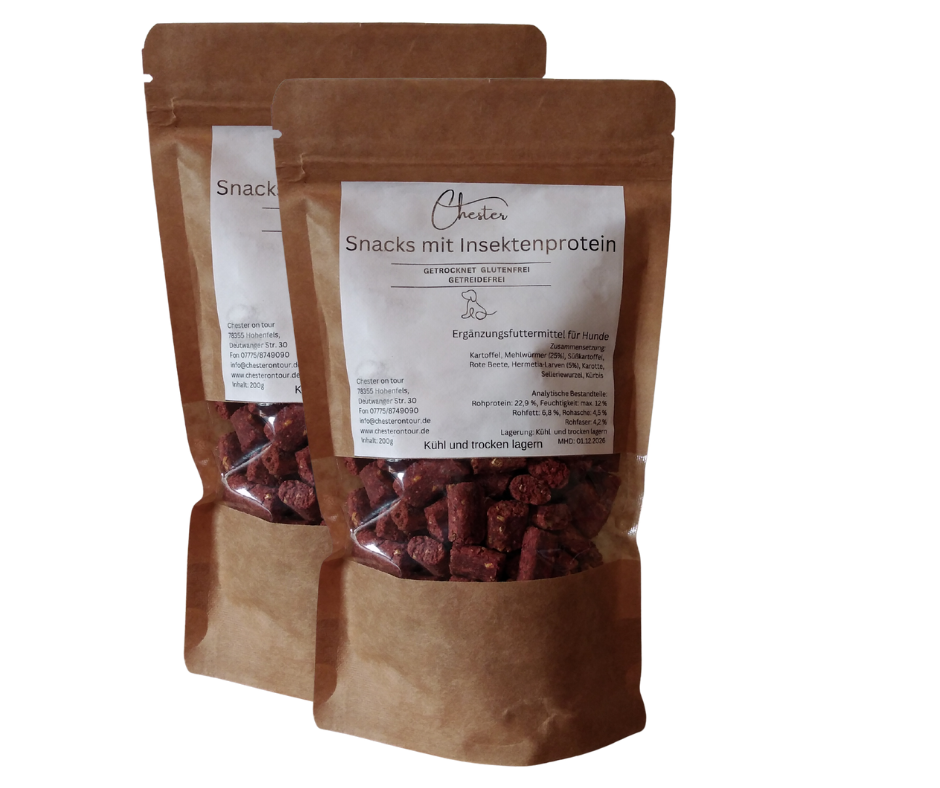 Snacks mit Insekten für Hunde 2x200g Sparangebot