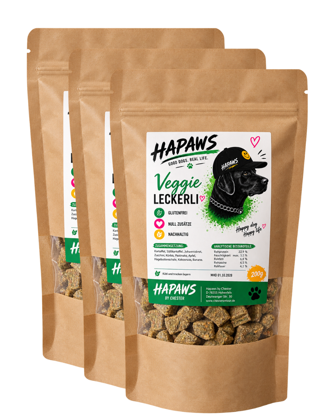 Aktion  -  Kräutersnacks 3x200g und Vegetarische Leckerli 3x200g